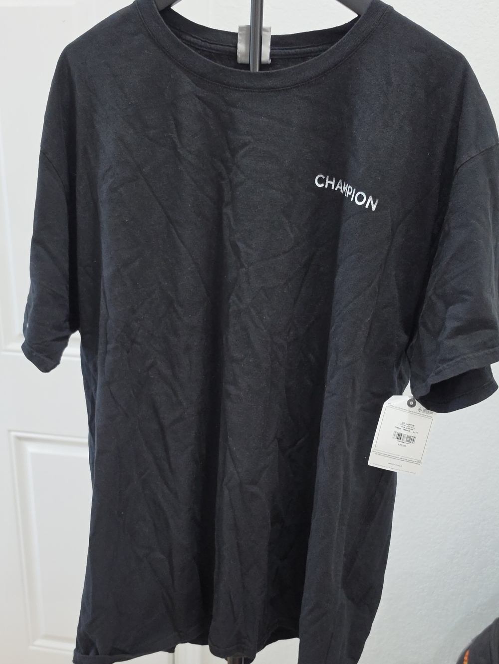 Champion Black Short-Sleeve Logo Tee